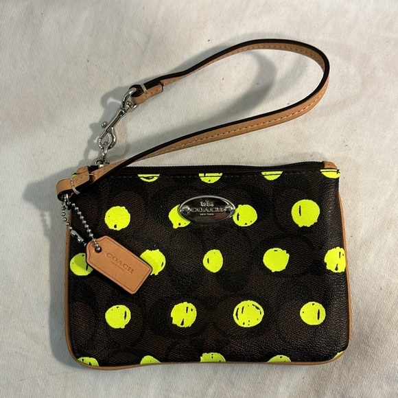 Coach Wristlet in Dot Print over Signature Canvas - Picture 6 of 16